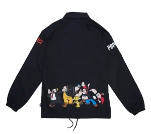 Shop 8FIVE2 x Popeye "Team" coach jacket black ripstop Jacket