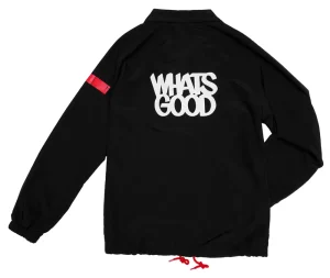 Store 8FIVE2 x Whats Good Coach Jacket Black/White by Eric Haze Jacket