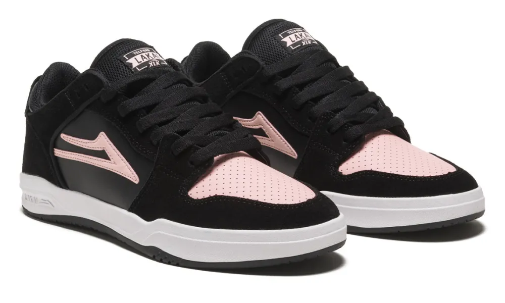Clearance - Telford Low Shoes Black/Pink Suede Lakai