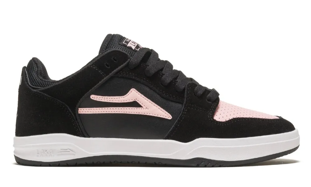 Clearance - Telford Low Shoes Black/Pink Suede Lakai