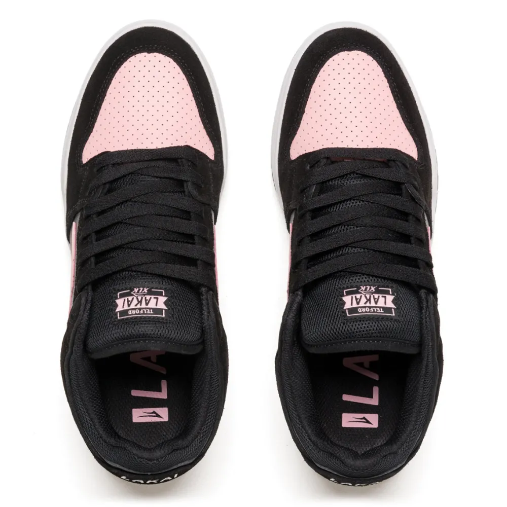 Clearance - Telford Low Shoes Black/Pink Suede Lakai