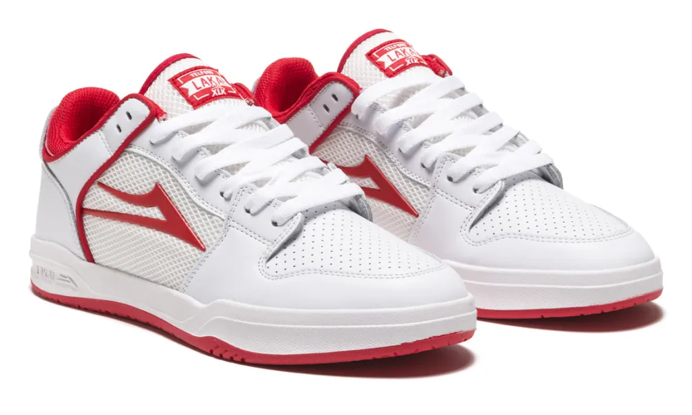 Fashion - Telford Low Shoes White/Red Suede Lakai