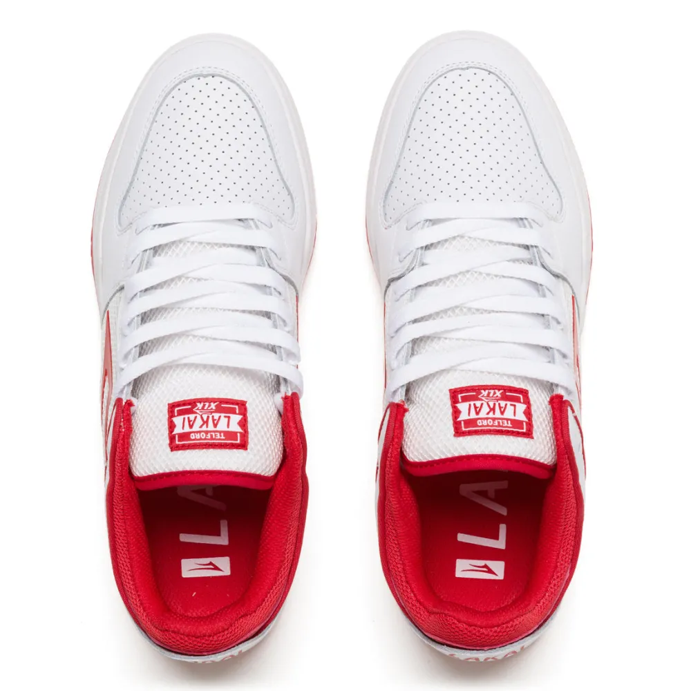 Fashion - Telford Low Shoes White/Red Suede Lakai